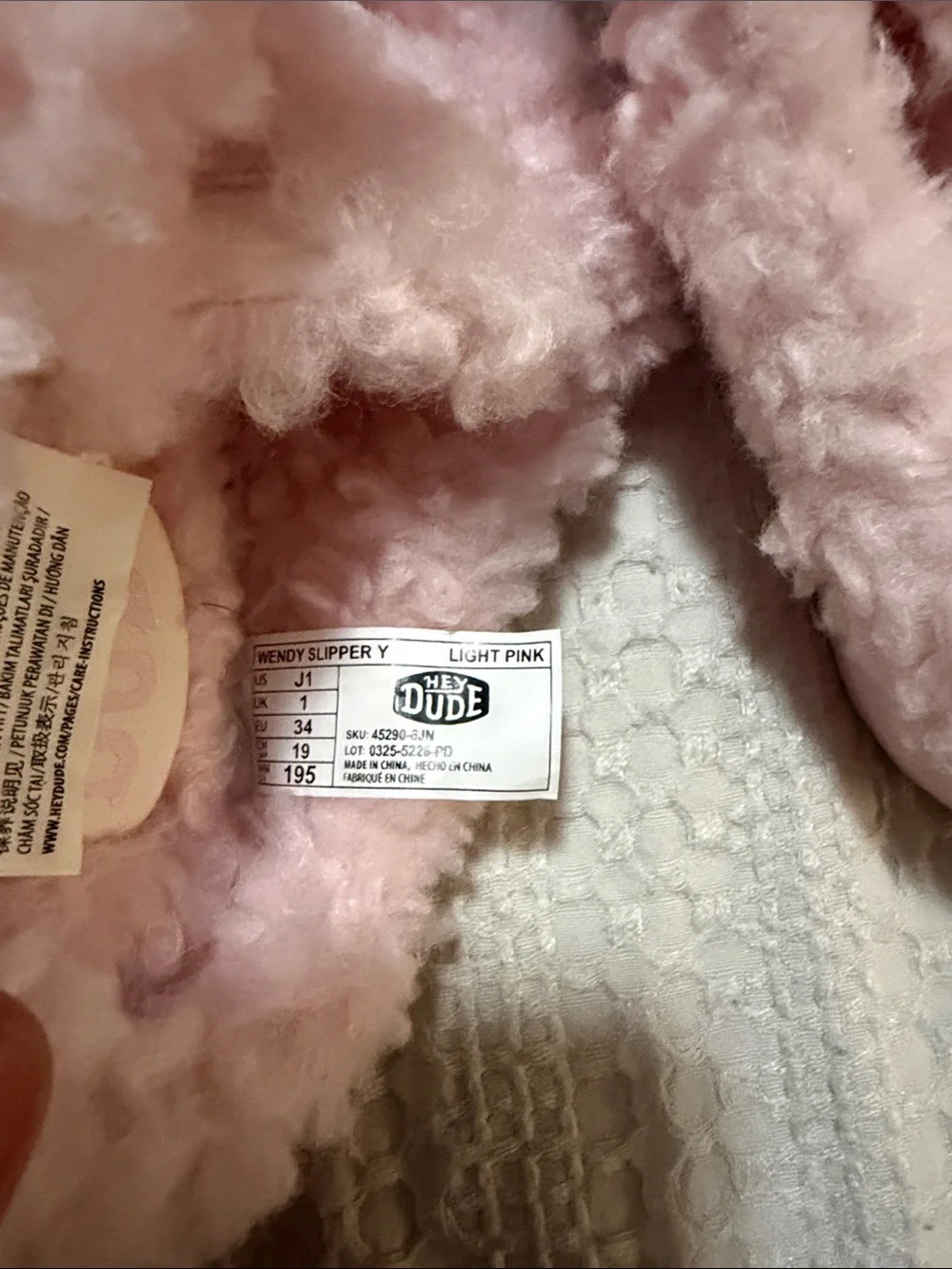 Hey Dude Kids Pink Fuzzy Slip-Ons